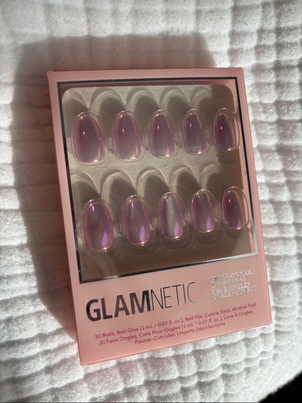 GLAMNETIC Iridescent Pink Press-On Nails